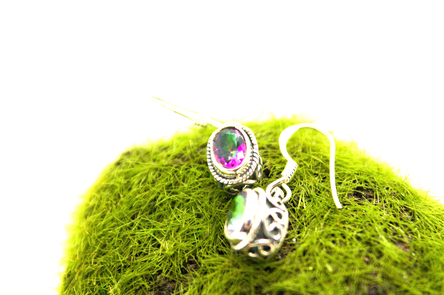 Mystic Topaz Sterling Silver Earrings. kraftymother.com
