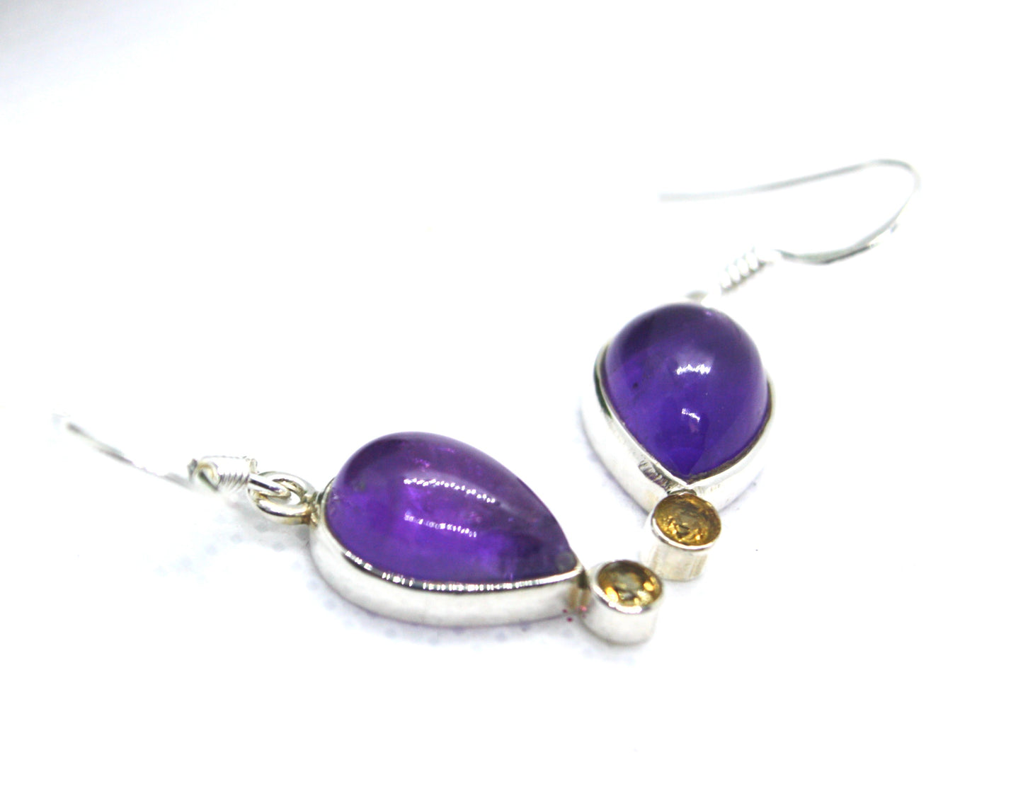 Amethyst and Citrine Sterling Silver Earrings kraftymother.com