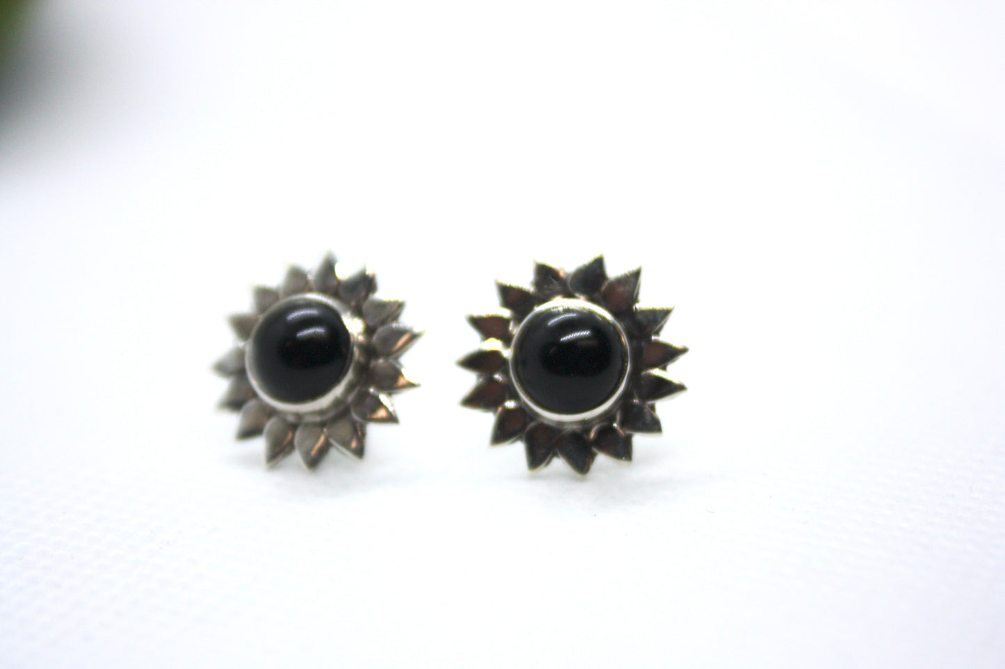 Black Onyx Sun Sterling Silver Earrings kraftymother.lcom