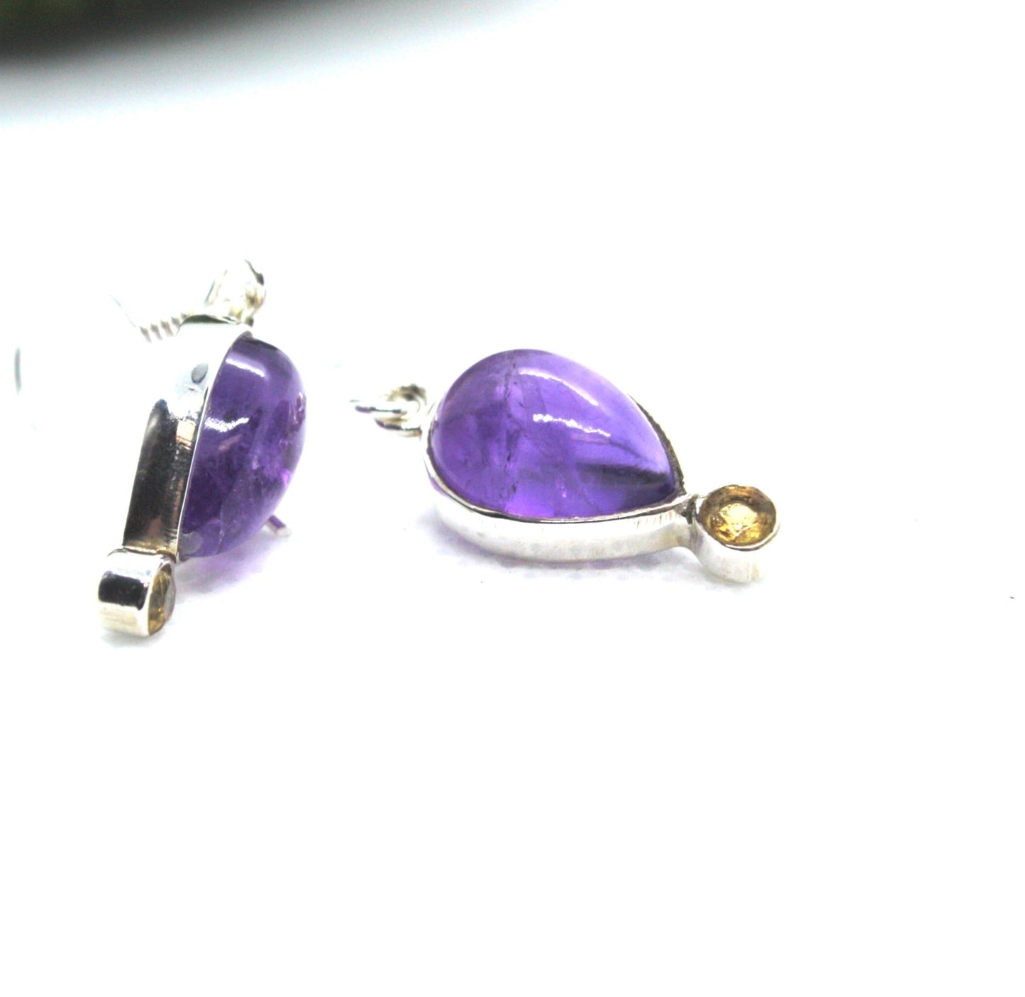 Amethyst and Citrine Sterling Silver Earrings