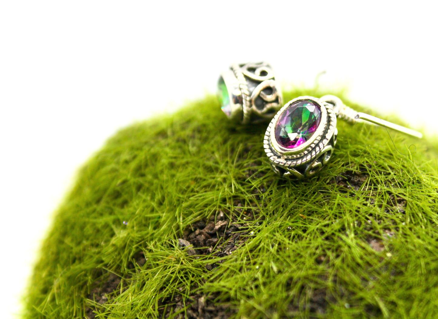 Mystic Topaz Sterling Silver Earrings. kraftymother.com