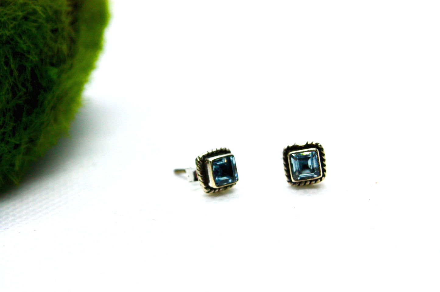 Blue Topaz Sterling Silver Earrings kraftymother.com