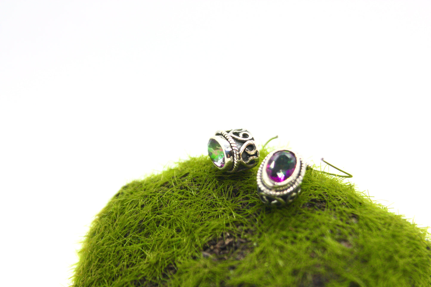 Mystic Topaz Sterling Silver Earrings. kraftymother.com