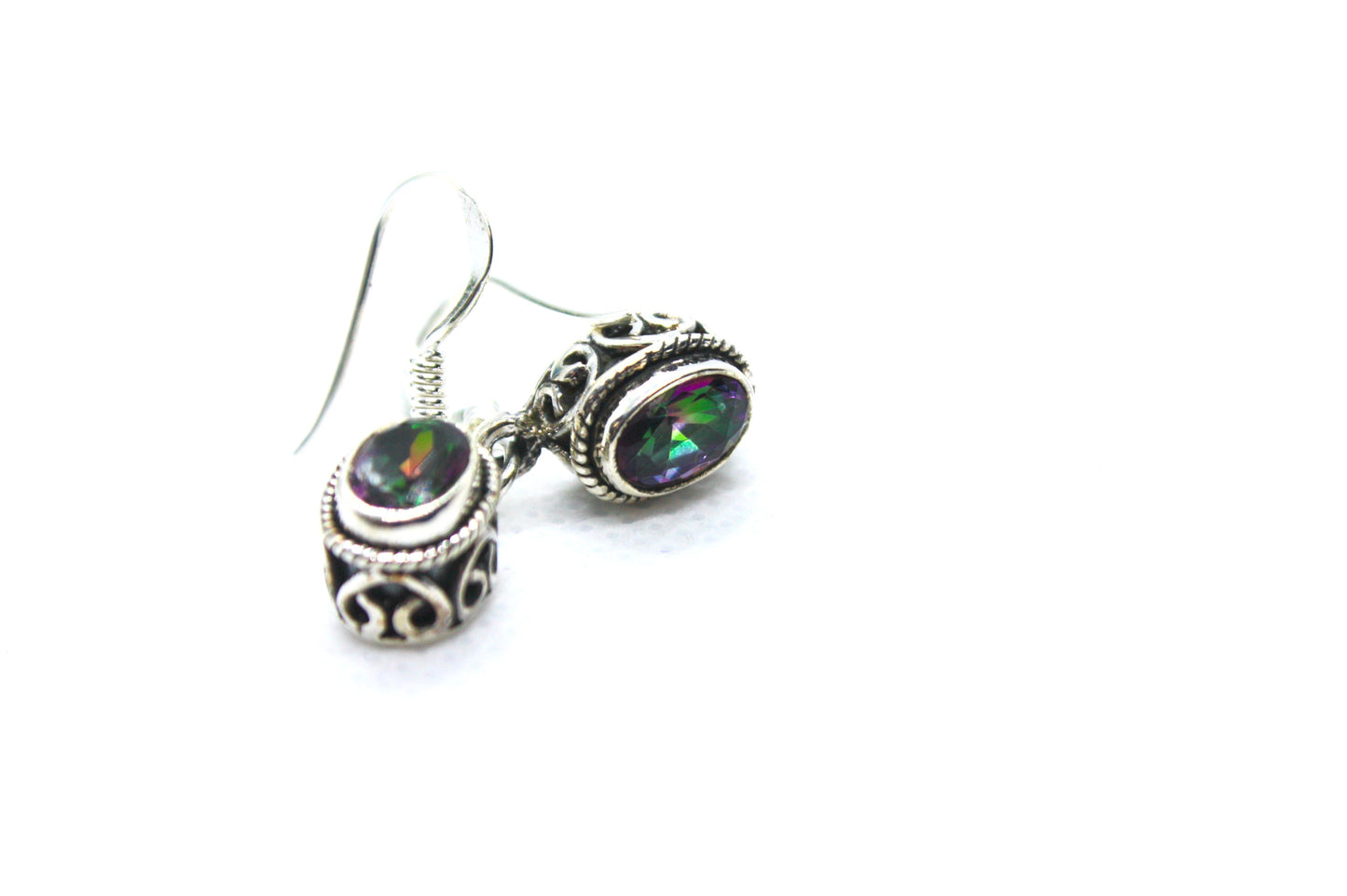 Mystic Topaz Sterling Silver Earrings. kraftymother.com