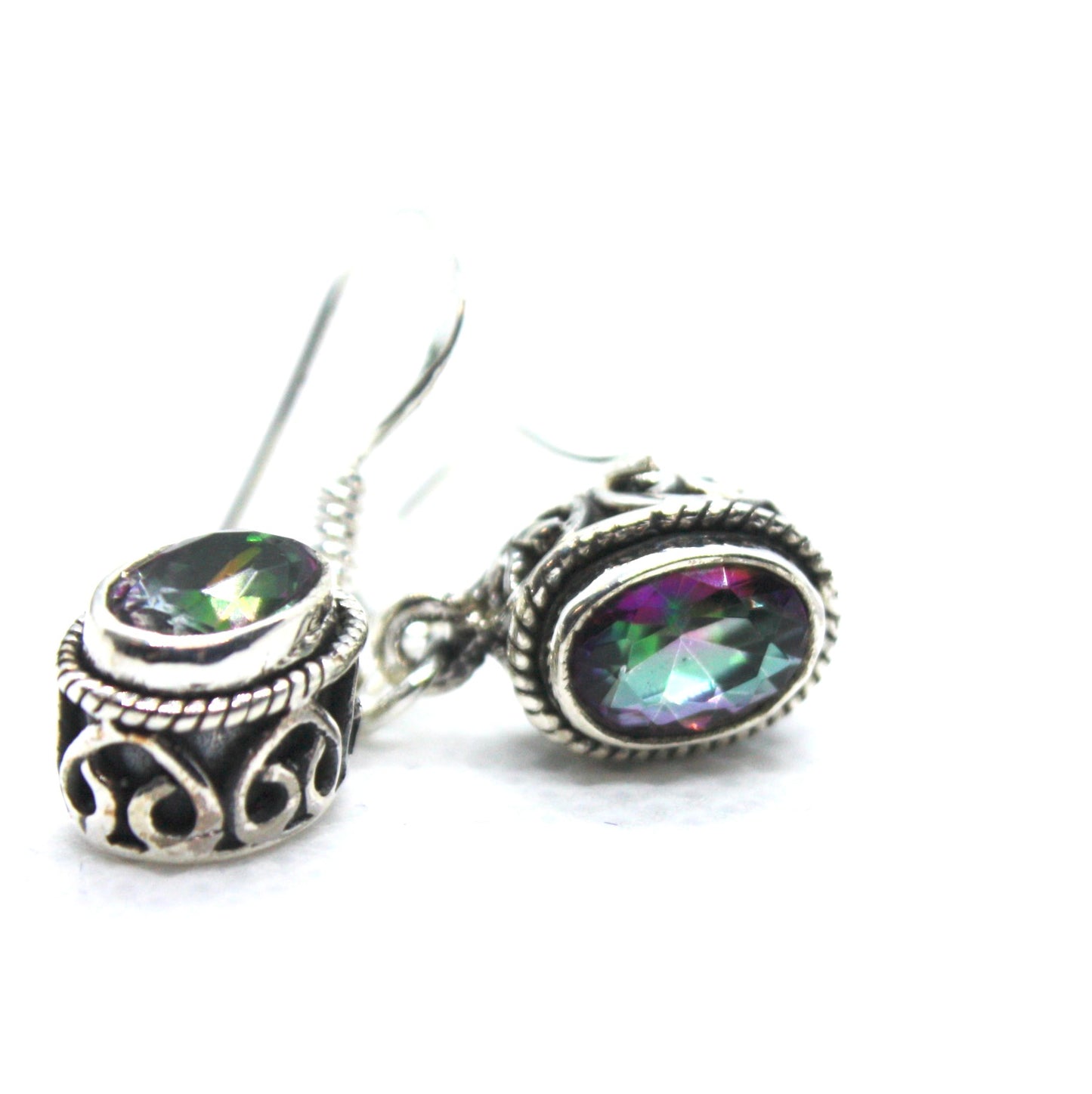 Mystic Topaz Sterling Silver Earrings. kraftymother.com