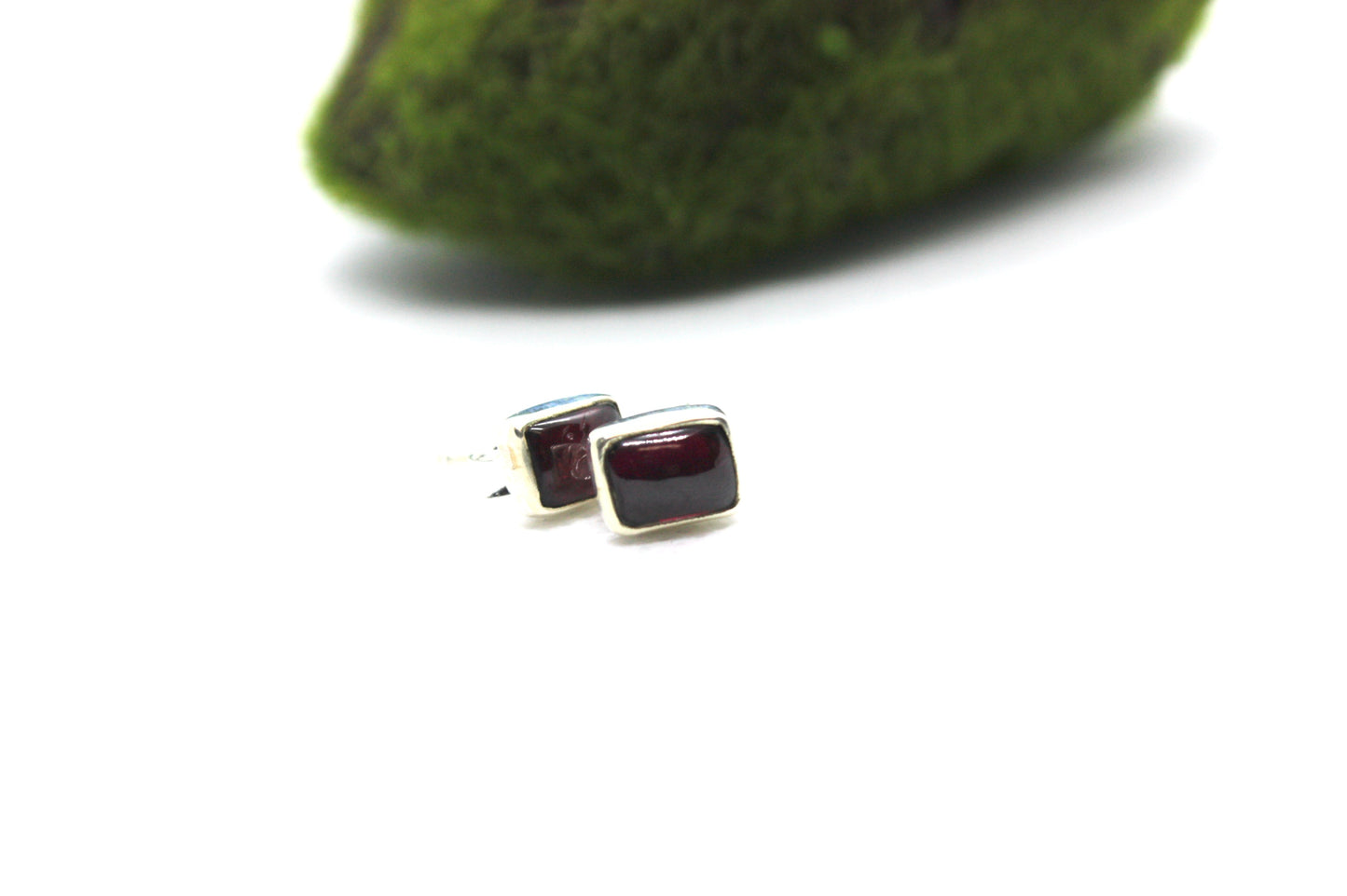 Garnet Sterling Silver Stud Earrings kraftymother.com