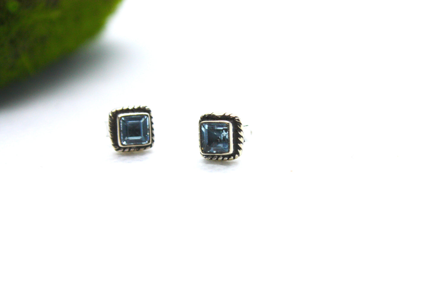 Blue Topaz Sterling Silver Earrings kraftymother.com