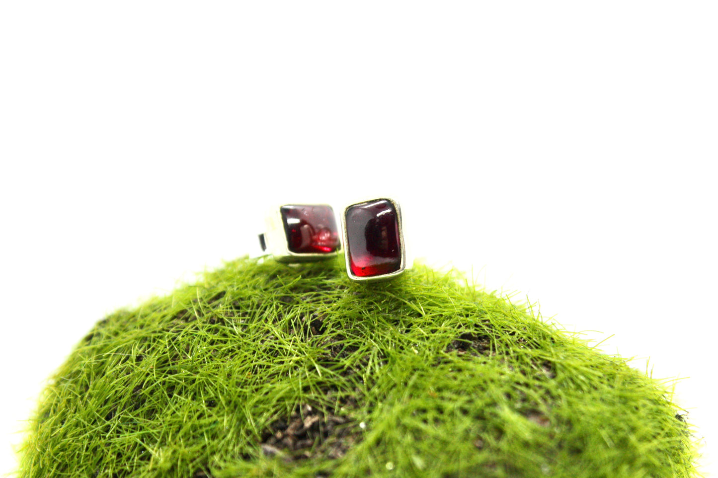 Garnet Sterling Silver Stud Earrings kraftymother.com
