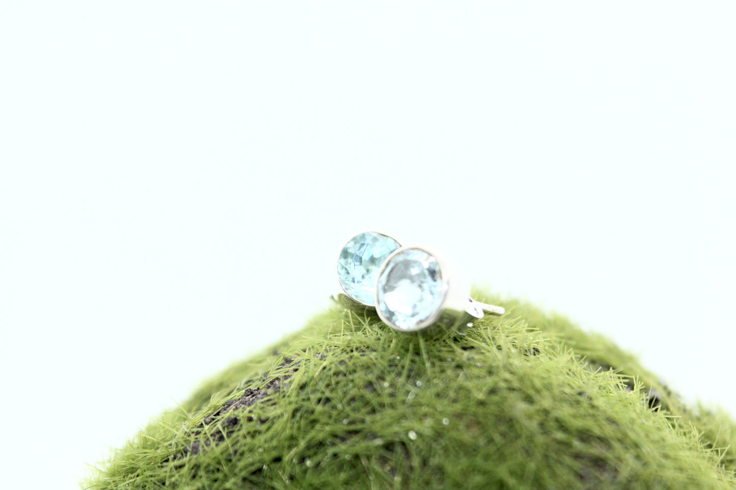 Blue Topaz Stud Sterling Silver Earrings kraftymother.com