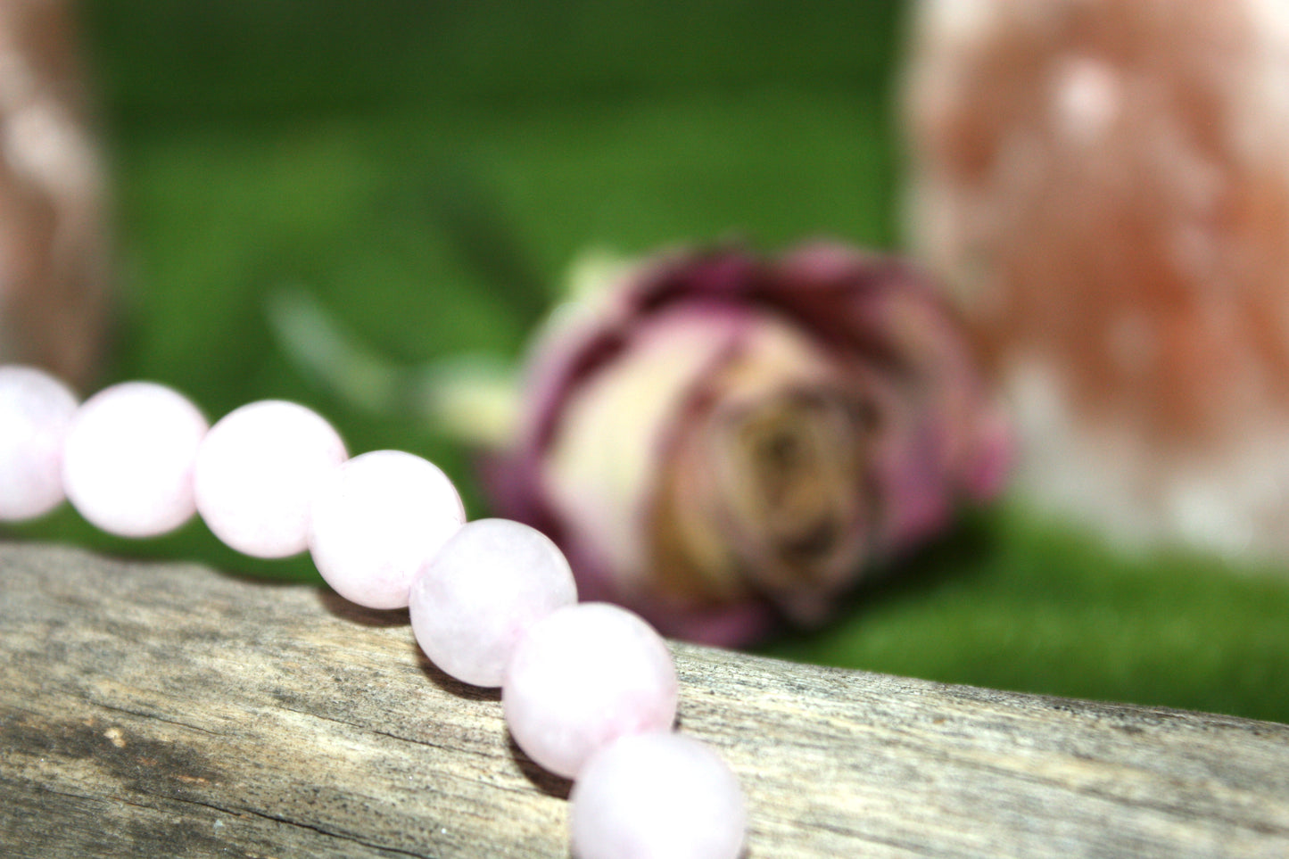 Chakra Rose quartz heart Bracelet kraftymother.com Edit alt text