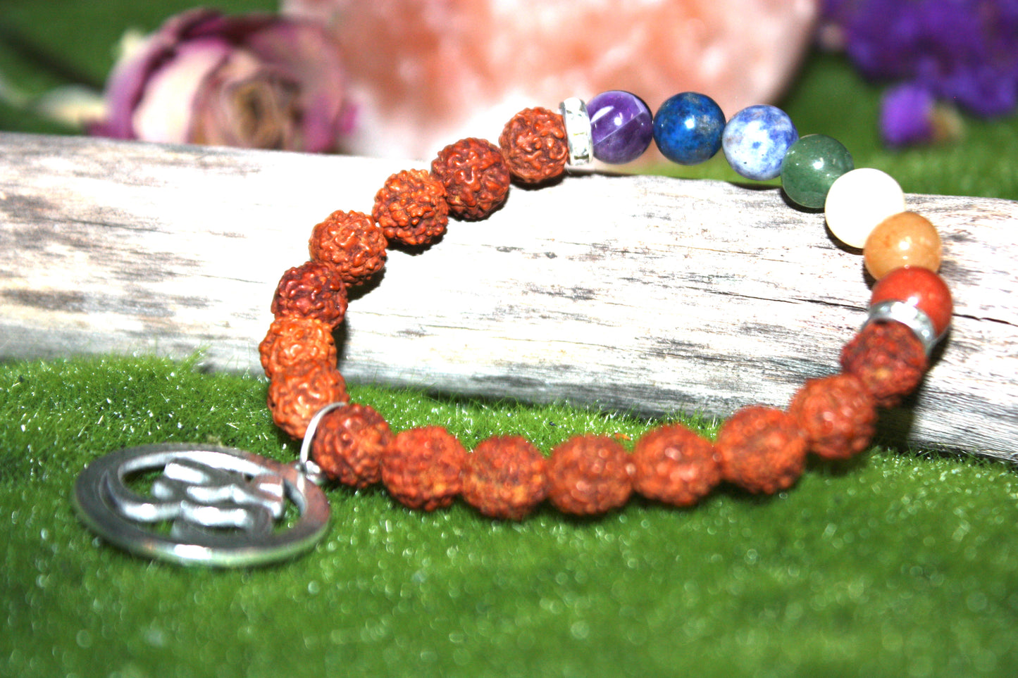 Chakra OM Rudraksha 7 chakra Bracelet