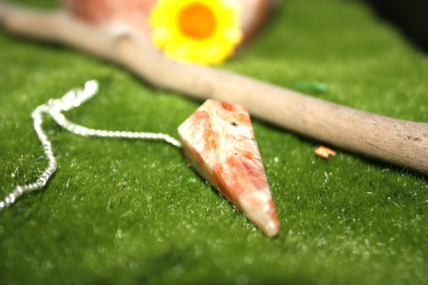 Sunstone Pendulum with Velvet Pouch kraftymother.com