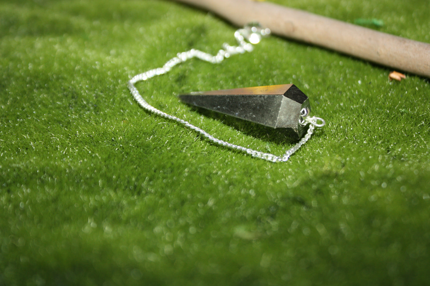 Pyrite Pendulum with Velvet Pouch