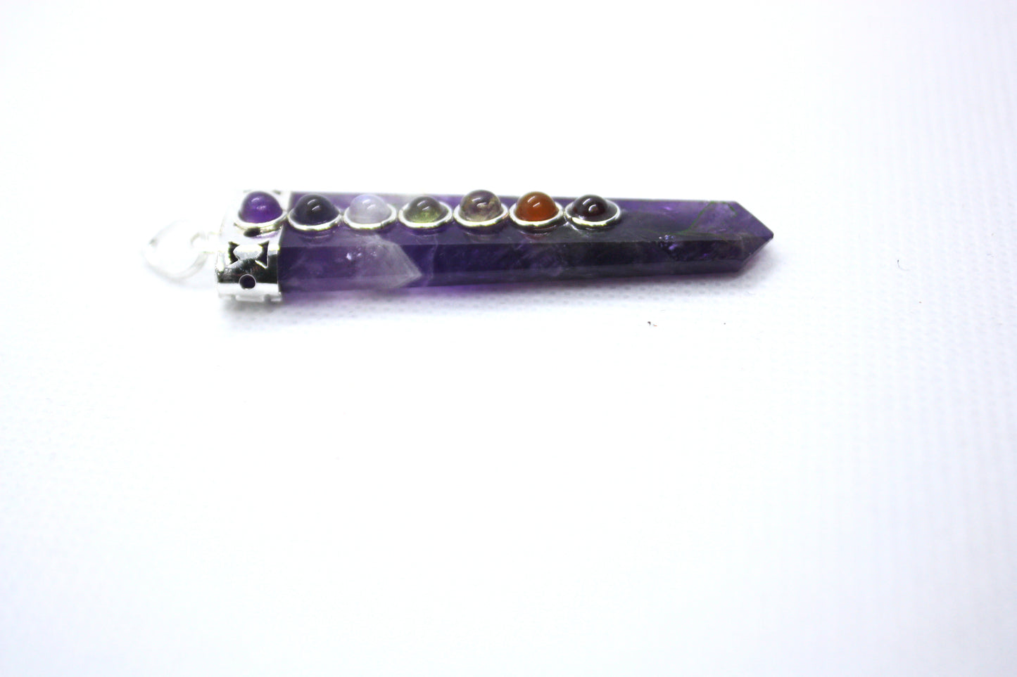 Flat Amethyst Crystal Chakra Pendant - Kraftymother.com
