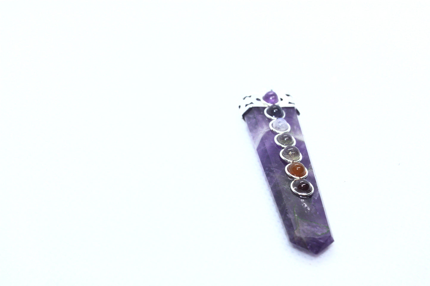 Flat Amethyst Crystal Chakra Pendant - Kraftymother.com