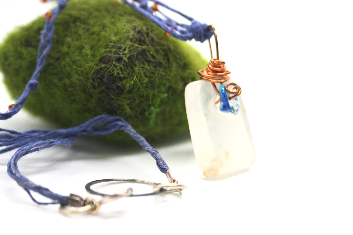 Moonstone and blue aventurine handmade necklace