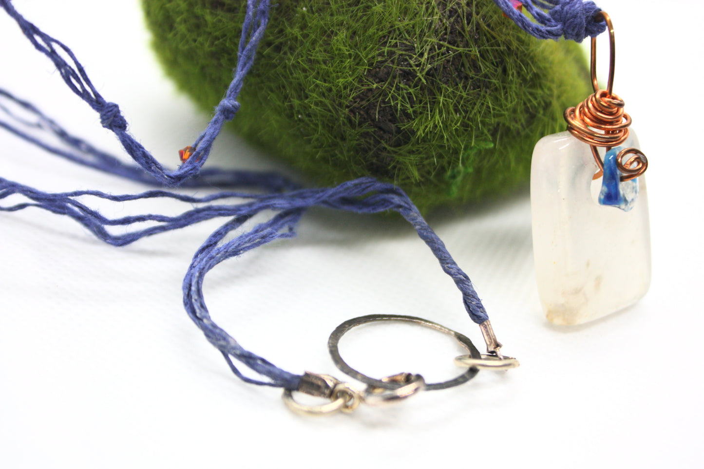 Moonstone and blue aventurine handmade necklace