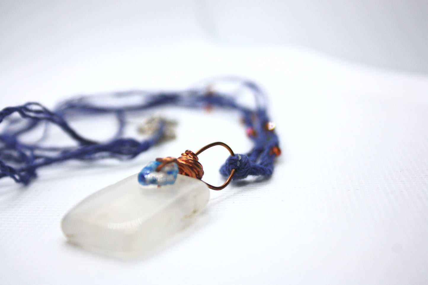Moonstone and blue aventurine handmade necklace