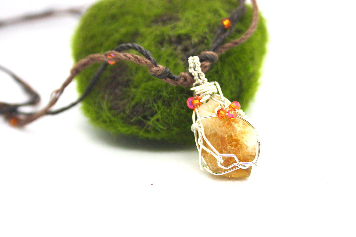 "Prosperity and Joy" Citrine Handmade Necklace and Pendant