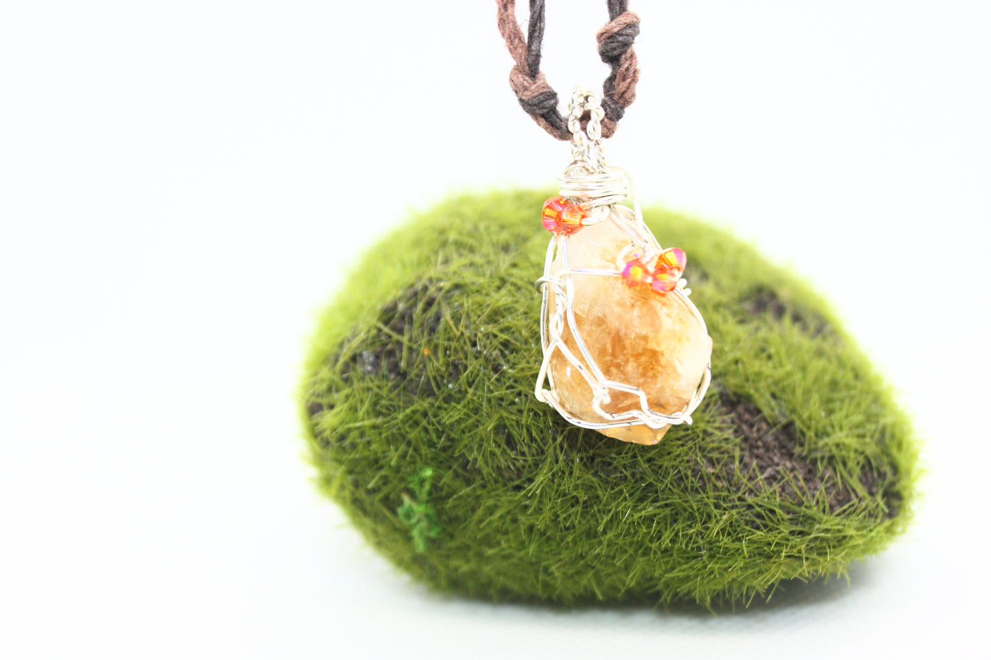 "Prosperity and Joy" Citrine Handmade Necklace and Pendant