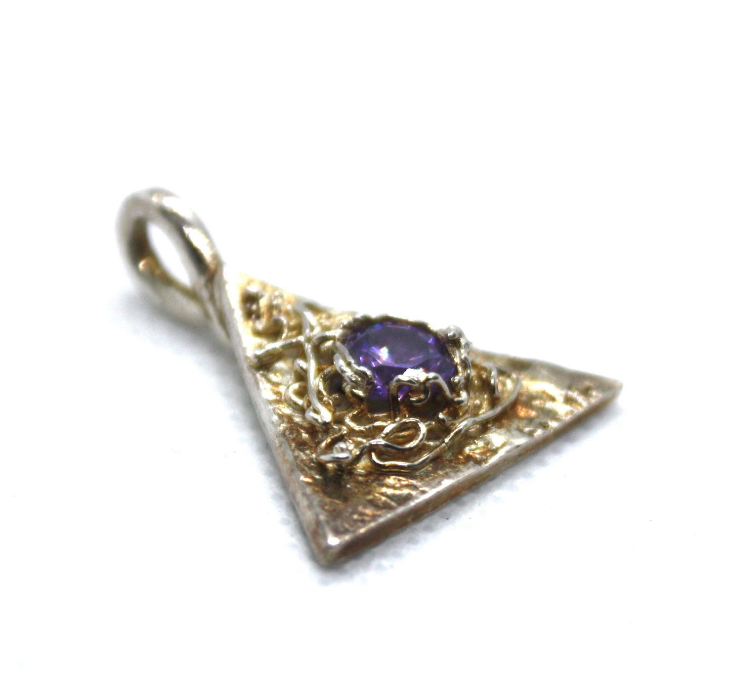 Handmade Fine Silver Pendant "Triangle" kraftymother.com