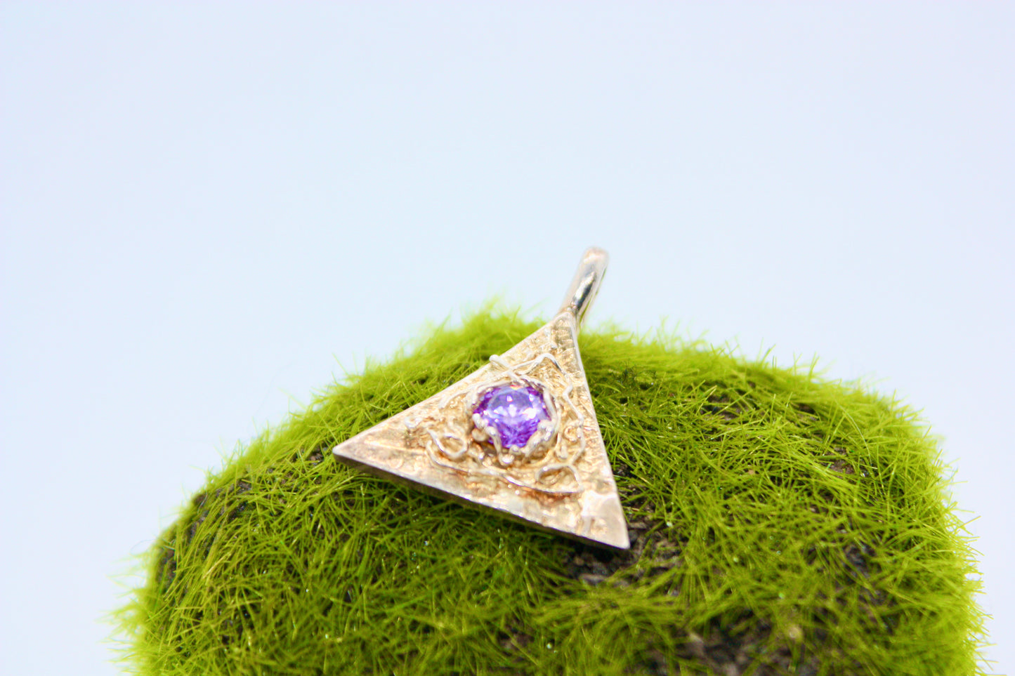 Handmade Fine Silver Pendant "Triangle" kraftymother.com
