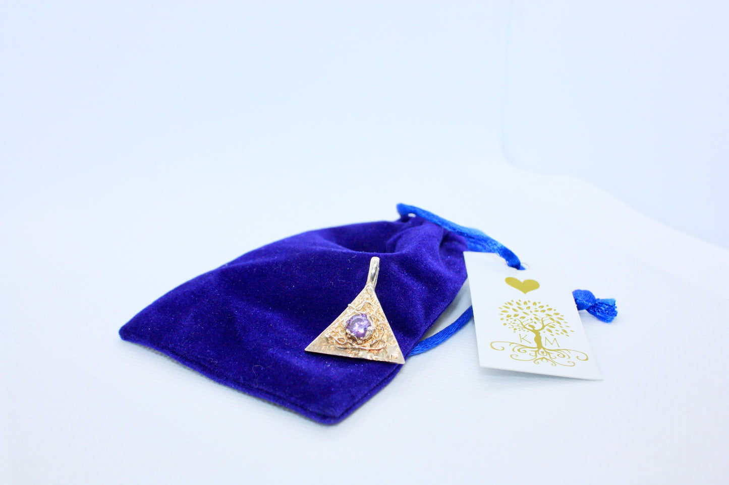 Handmade Fine Silver Pendant "Triangle" kraftymother.com