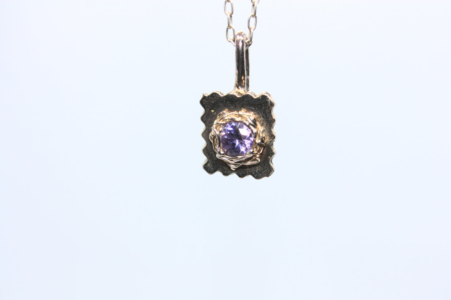 Handmade Fine Silver Pendant "Purple Note" kraftymother.com