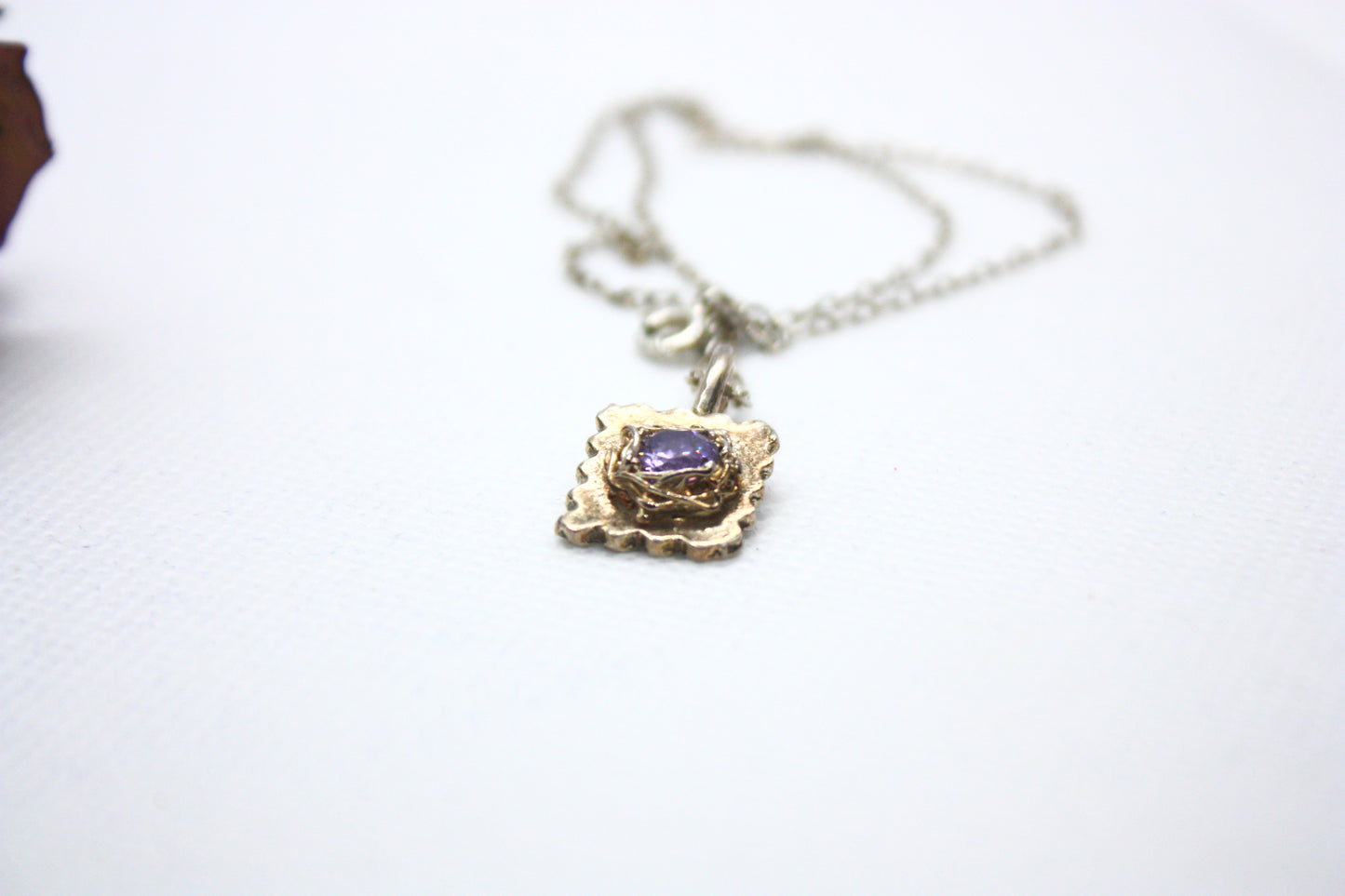 Handmade Fine Silver Pendant "Purple Note" kraftymother.com