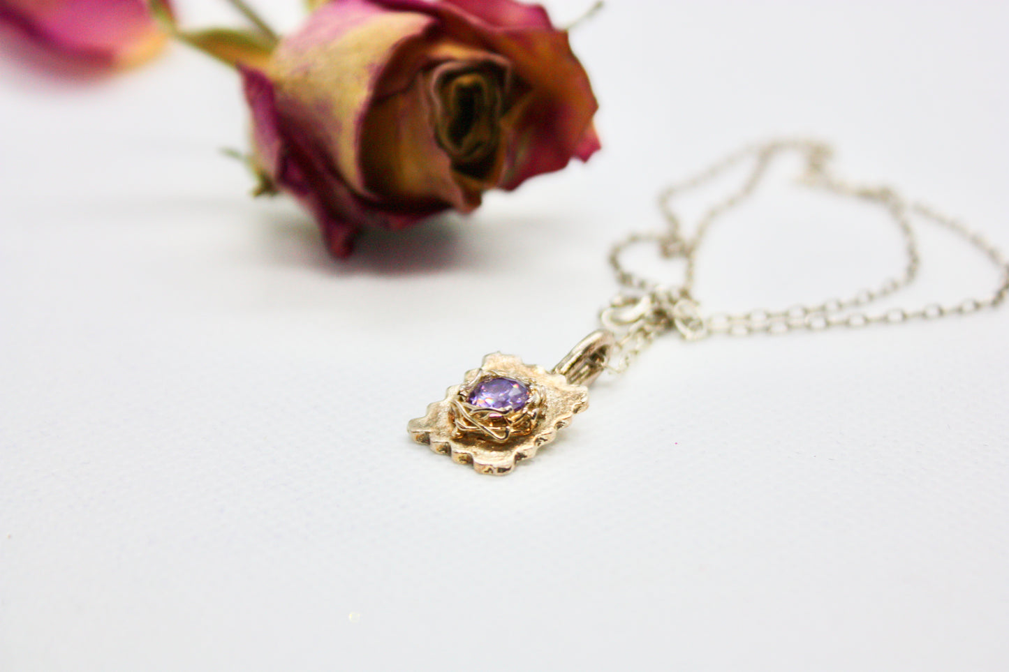 Handmade Fine Silver Pendant "Purple Note" kraftymother.com