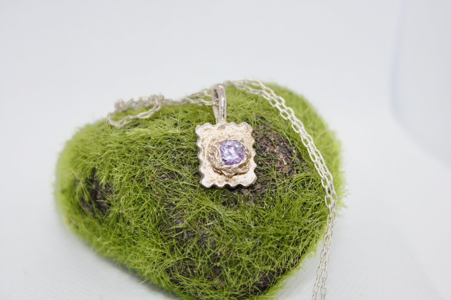 Handmade Fine Silver Pendant "Purple Note" kraftymother.com