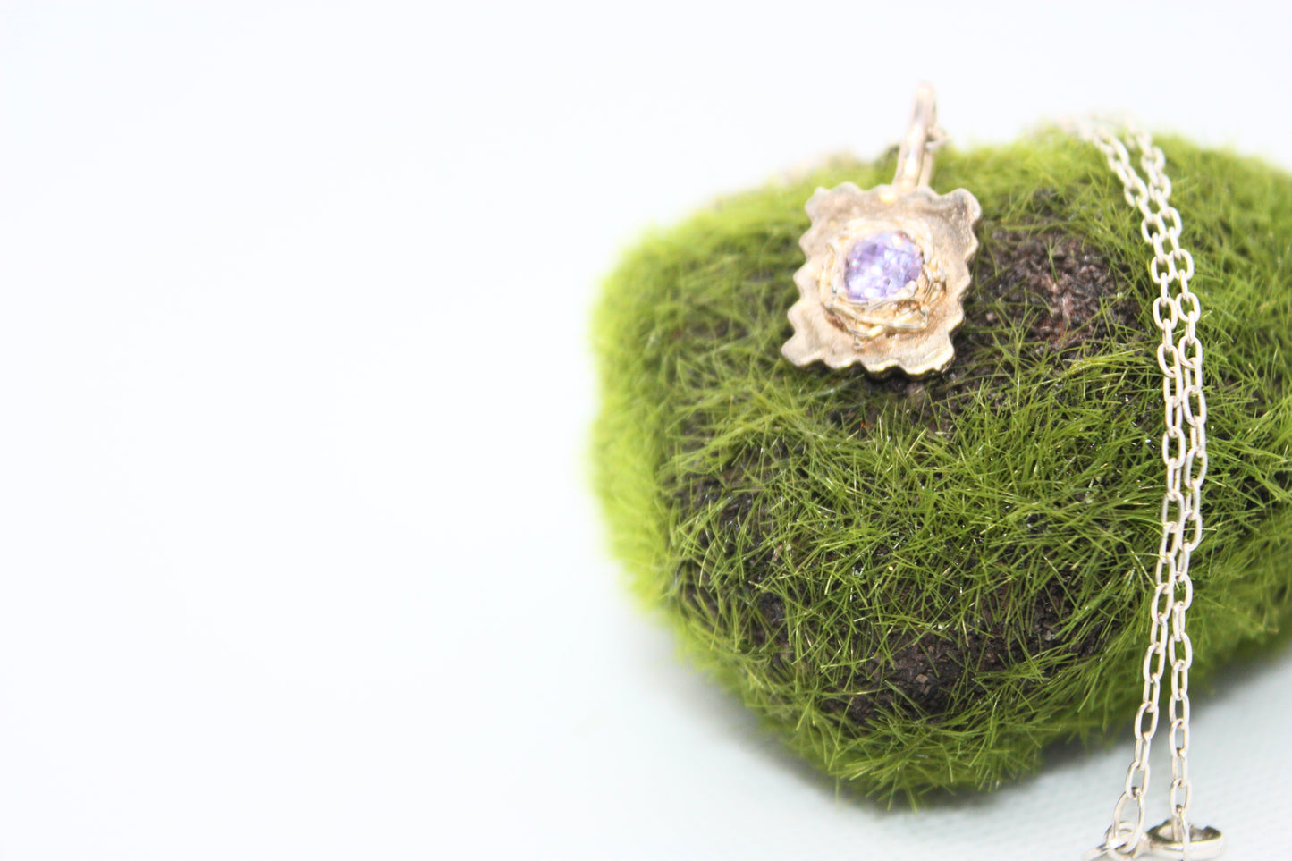 Handmade Fine Silver Pendant "Purple Note" kraftymother.com