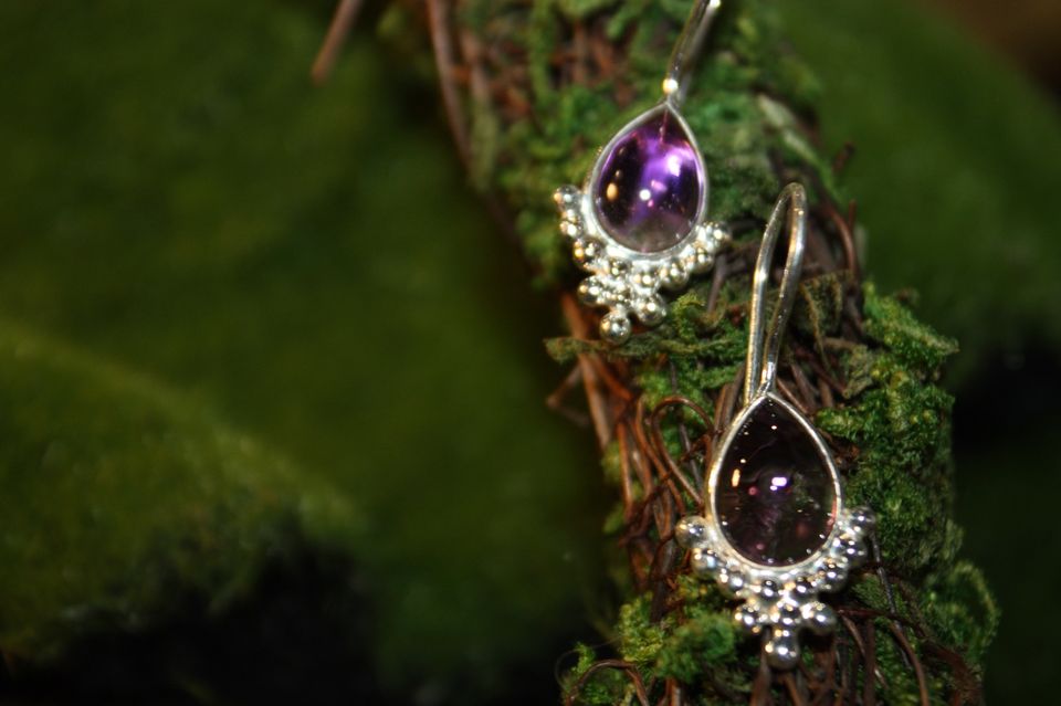 Amethyst Sterling Silver Earrings kraftymother.com