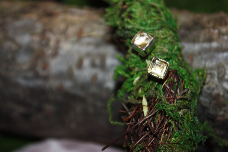 Citrine Sterling Silver Earrings.