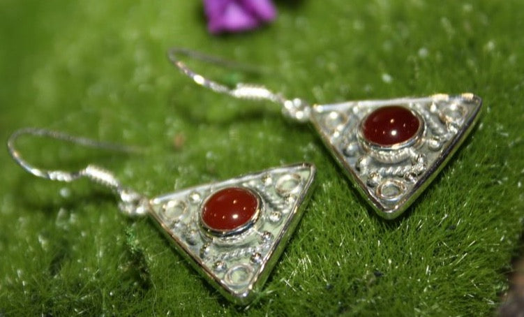 Carnelian Sterling Silver Earrings