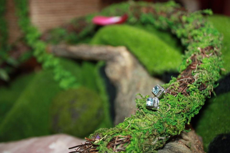 Blue Topaz Sterling Silver Earrings.