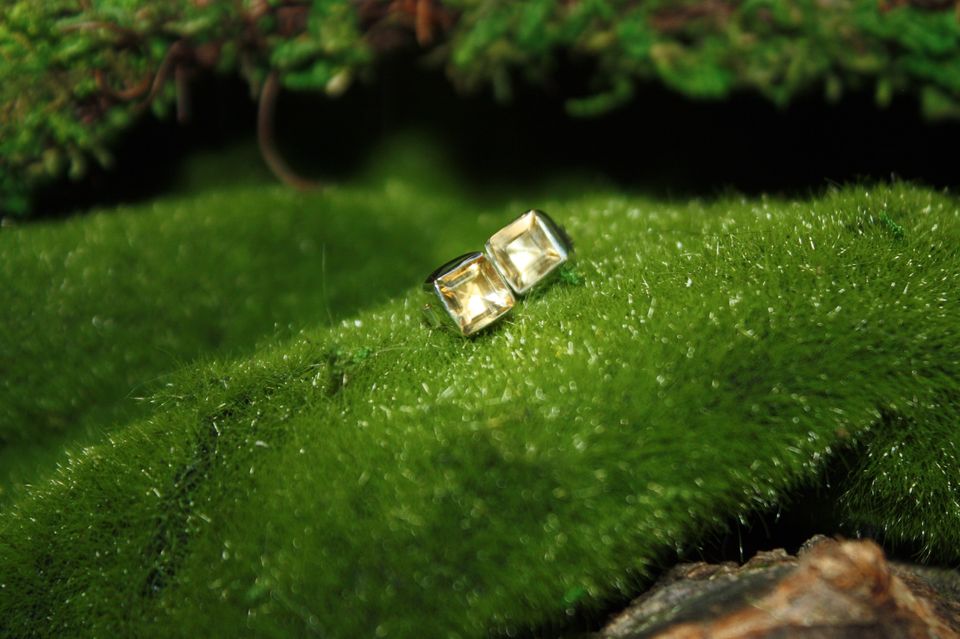 Citrine Sterling Silver Earrings.
