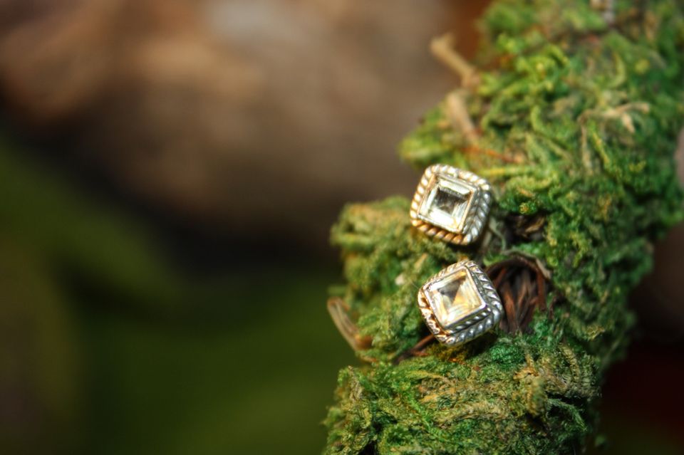 Citrine Sterling Silver Earrings.