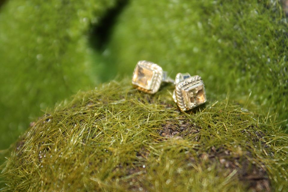 Citrine Sterling Silver Earrings.