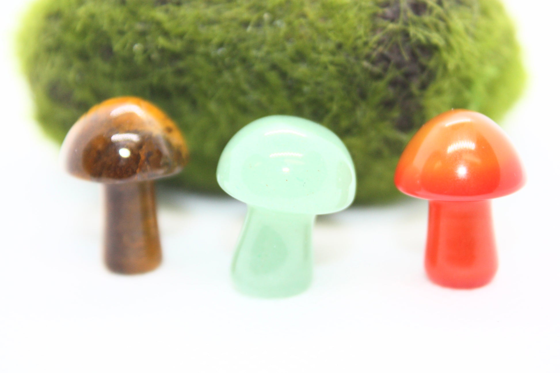 Green Aventurine, Tigers Eye and Red Agate Mini Mushroom Trio Stones kraftymother.com