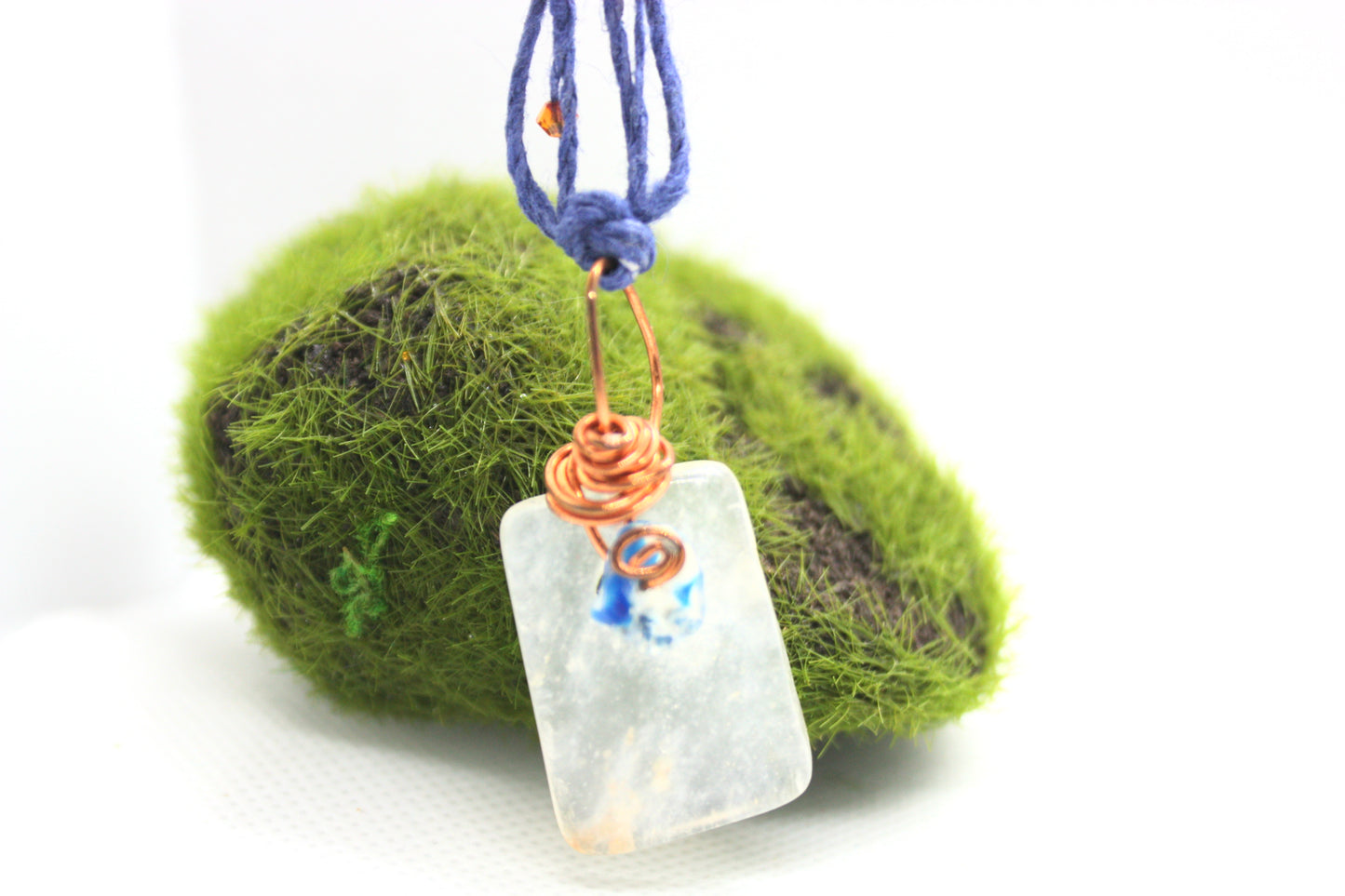 Moonstone and blue aventurine handmade necklace