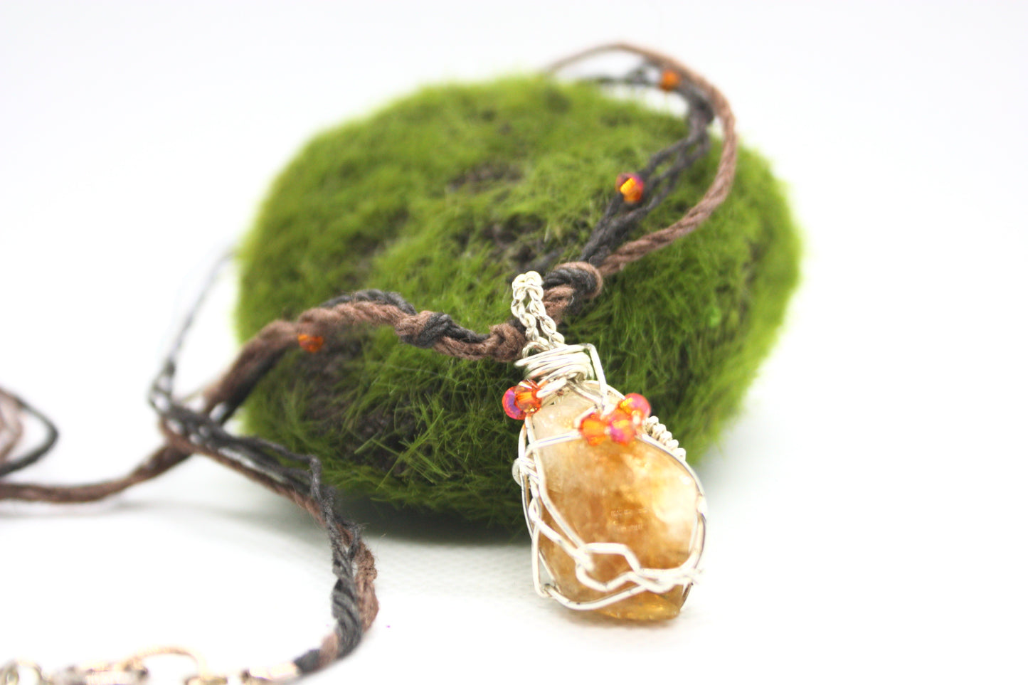 "Prosperity and Joy" Citrine Handmade Necklace and Pendant