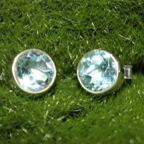 Topaz Stud Sterling Silver Earrings