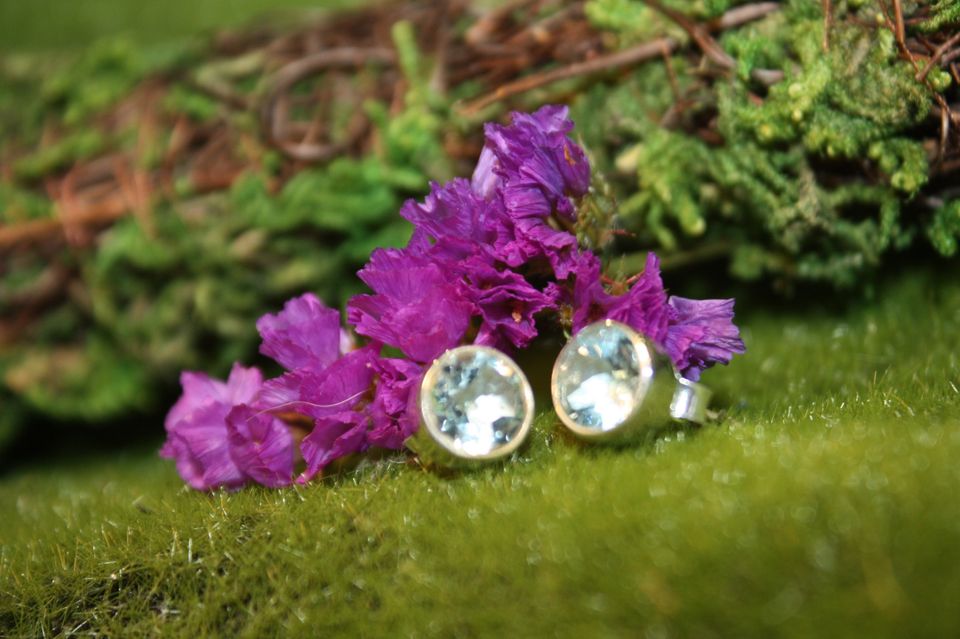 Topaz Stud Sterling Silver Earrings